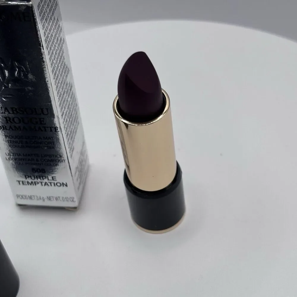 LANCOME ~ L'ABSOLU ROUGE DRAMA MATTE LIPCOLOR ~ # 508 PURPLE TEMPTATION ~ BOXED